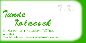 tunde kolacsek business card